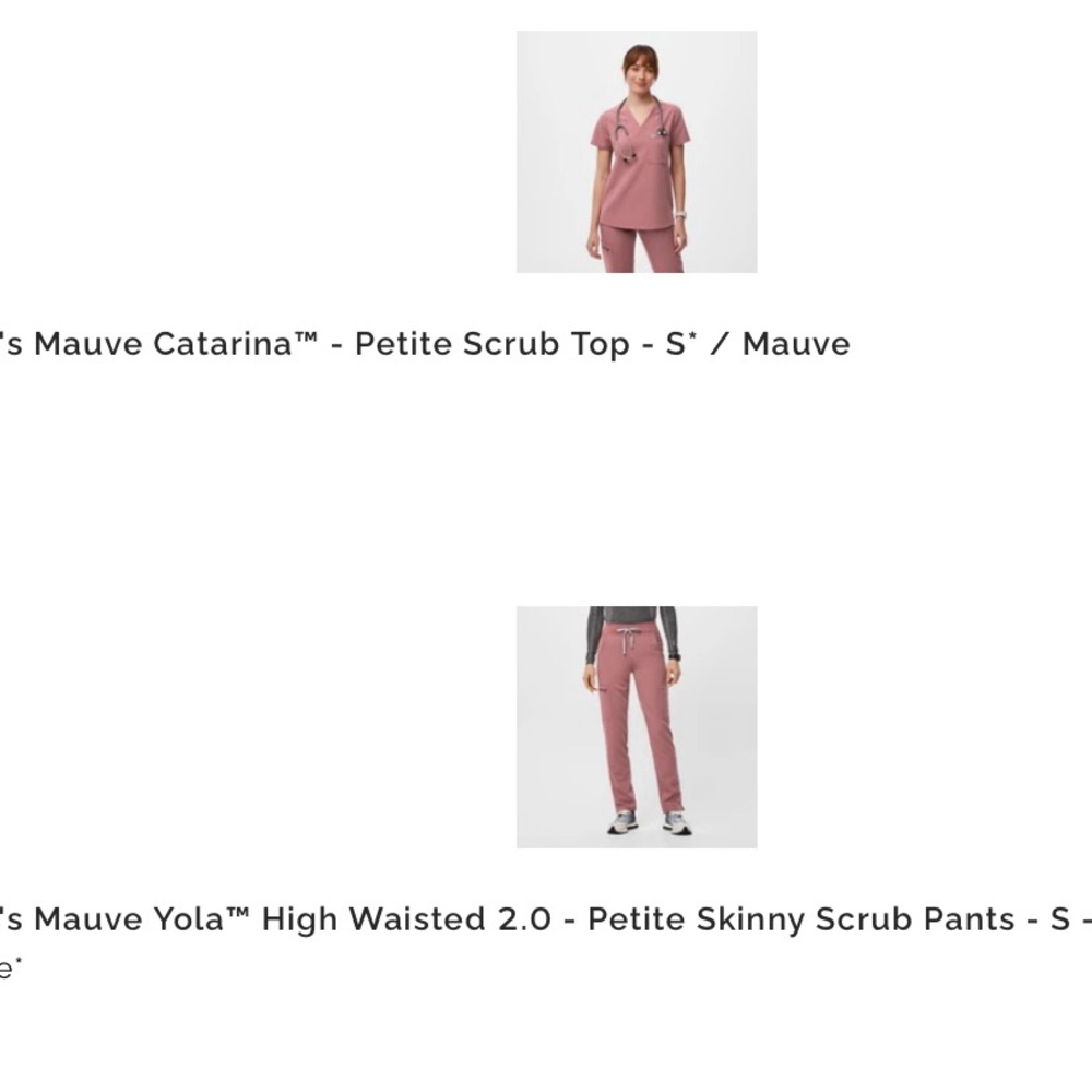 Figs Women's mauve catarina top and yola high waist Scrub Set - Picture 2 of 4